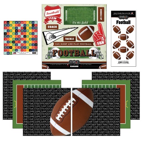 Product Cover Scrapbook Customs Go Big Football Themed Paper and Stickers Scrapbook Kit