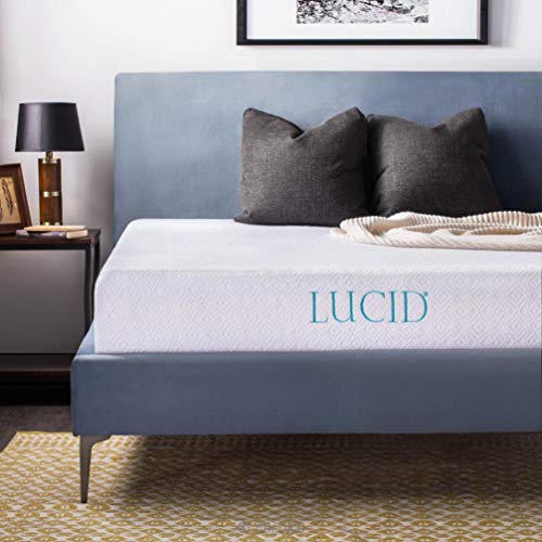 Product Cover LUCID 10 Inch Gel Memory Foam Mattress - Dual-Layered - CertiPUR-US Certified - 10-Year Warranty - Short/RV Queen