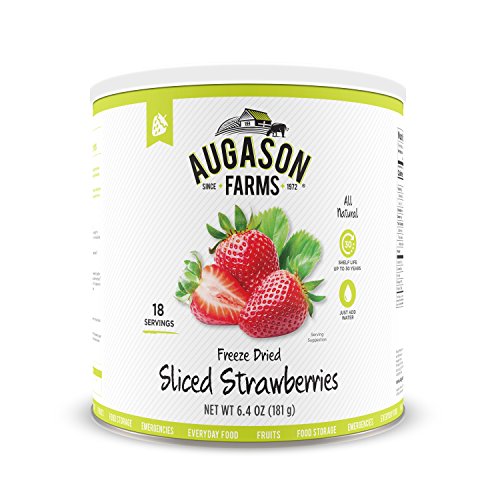 Product Cover Augason Farms Freeze Dried Sliced Strawberries 6.4 oz No. 10 Can