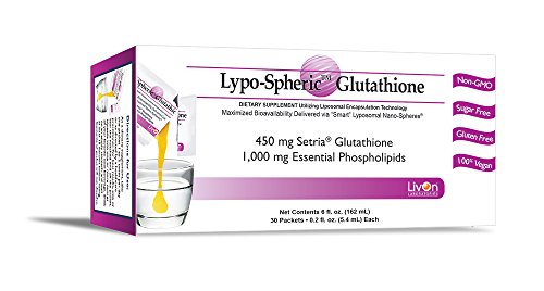 Product Cover Lypo-Spheric Glutathione - 2 Cartons (60 Packets) - 450 mg Glutathione Per Packet - Liposome Encapsulated for Improved Absorption- Professionally Formulated, 100% Non-GMO