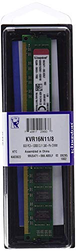 Product Cover Kingston ValueRAM 8GB 240-Pin DDR3 SDRAM DDR3 1600 (PC3 12800) Desktop Memory Model KVR16N11/8