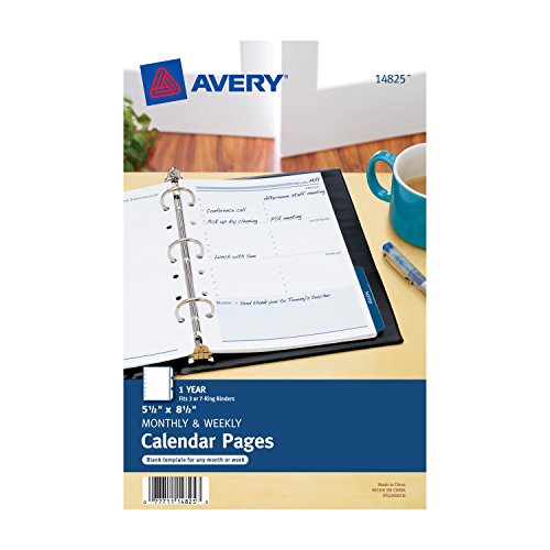 Product Cover Avery Mini Monthly and Weekly Calendar Pages, 5.5 x  8.5 inches (14825)