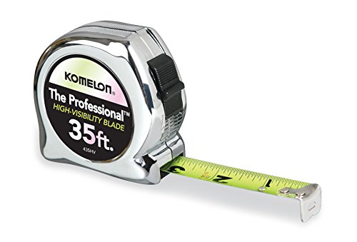 Product Cover Komelon 435HV High-Visibility Professional Tape Measure, 35-Feet by 1-Inch, Chrome