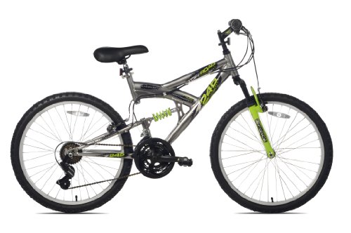 Product Cover Northwoods Aluminum Full Suspension Mountain Bike, 24-Inch, Grey/Green