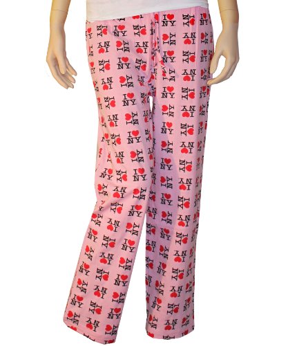 Product Cover I Love NY New York Lounge Pants Heart Pajama Bottoms Pink