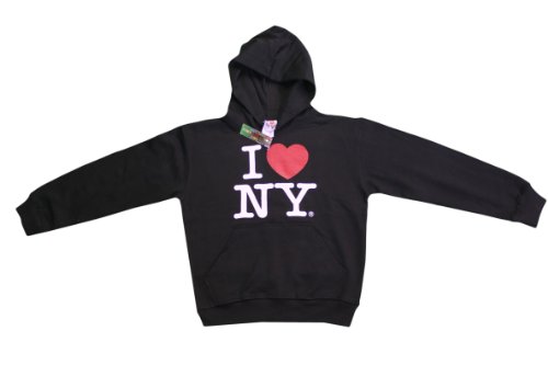 Product Cover I Love NY New York Kids Hoodie Screen Print Heart Sweatshirt Black