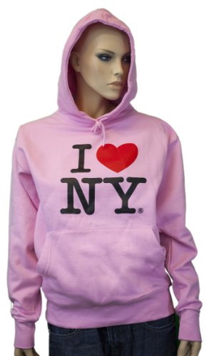 Product Cover I Love NY New York Hoodie Screen Print Heart Sweatshirt Light Pink