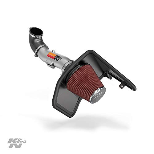 Product Cover K&N Cold Air Intake Kit with Washable Air Filter:  2012-2015 Chevy Camaro 3.6L V6, Polished Metal Finish with Red Oiled Filter, 69-4523TP