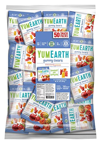 Product Cover YumEarth Gluten Free Gummy Bears, 0.7 Ounce Snack Packs, 50 pack