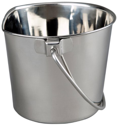 Product Cover Advance Pet Products Heavy Stainless Steel Flat Side Bucket, 9-Quart