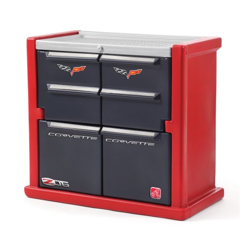 Product Cover Step2 Corvette Dresser for Kids - Durable 4 Drawer Cabinet Organizer, Red/Black/Silver