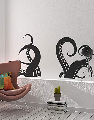 Product Cover Giant Octopus Tentacles Wall Decal Sticker - Black, 27