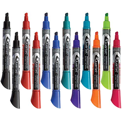 Product Cover Quartet Dry Erase Markers, Whiteboard Markers, Chisel Tip, EnduraGlide, BOLD COLOR, Assorted Colors, 12 Pack (5001-20MA)