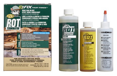 Product Cover PC Products 240168 PC-Rot Terminator Epoxy Wood Hardener, Two-Part 24oz in Two Bottles, Amber 240618, 24 oz