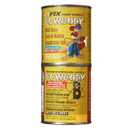 Product Cover PC Products PC-Woody Wood Repair Epoxy Paste, Two-Part 48oz in Two Cans, Tan 643334