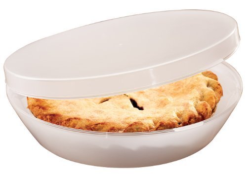 Product Cover Stay Fresh Pie Keeper with Hinged Lid, Universal Storage Container, Plastic
