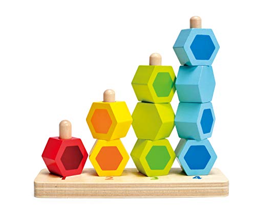 Product Cover Hape Counting Stacker Toddler Wooden Stacking Block Set
