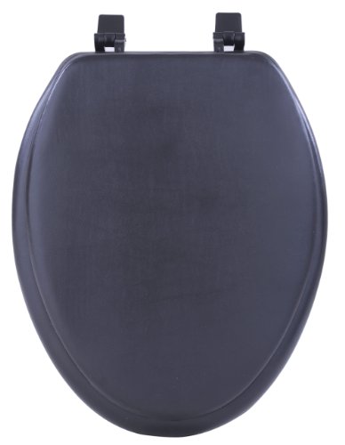 Product Cover Achim Home Furnishings Black TOVYELBK04 19-Inch Fantasia Elongated Toilet Seat, Soft