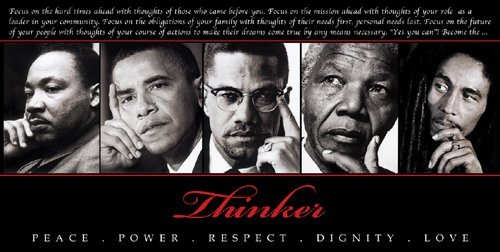 Product Cover The Thinker II by Design Max Art Print Poster 36x18   King  Obama  Malcom X  Mandela  Marley