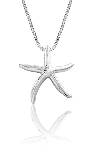Product Cover Honolulu Jewelry Company Sterling Silver High Polished Starfish Necklace Pendant with 18