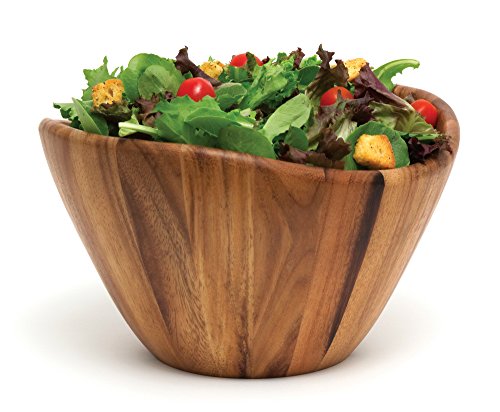 Product Cover Lipper International 1174 Acacia Wave Serving Bowl for Fruits or Salads, Large, 12