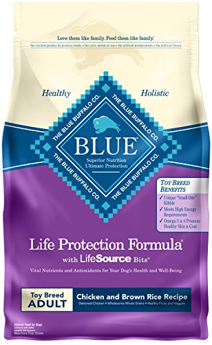 Product Cover Blue Buffalo Life Protection Formula Toy Breed Dog Food - Natural Dry Dog Food for Adult Dogs - Chicken and Brown Rice - 4 lb. Bag
