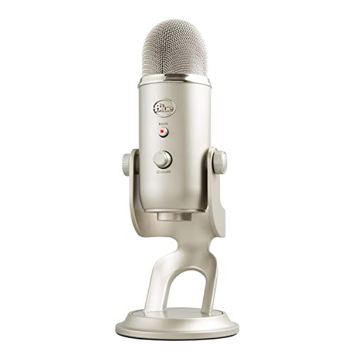 Product Cover Blue Yeti USB Mic for Recording & Streaming on PC and Mac, 3 Condenser Capsules, 4 Pickup Patterns, Headphone Output and Volume Control, Mic Gain Control, Adjustable Stand, Plug & Play - Platinum