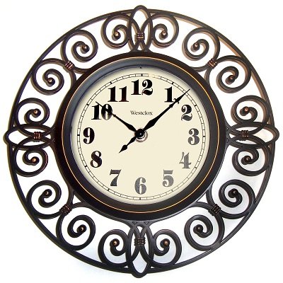Product Cover Westclox, Bronze 32021 Round Filigree Rubbed Clock, 12-Inch