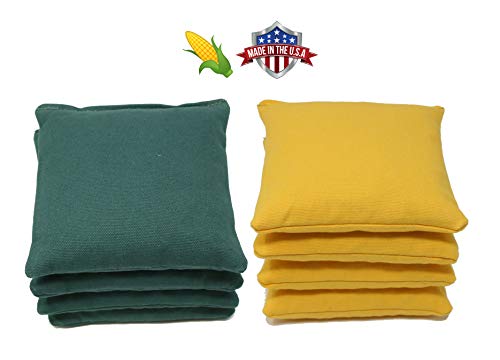Product Cover Cornhole Bags Set - (4 Yellow, 4 Hunter Green) By Free Donkey Sports