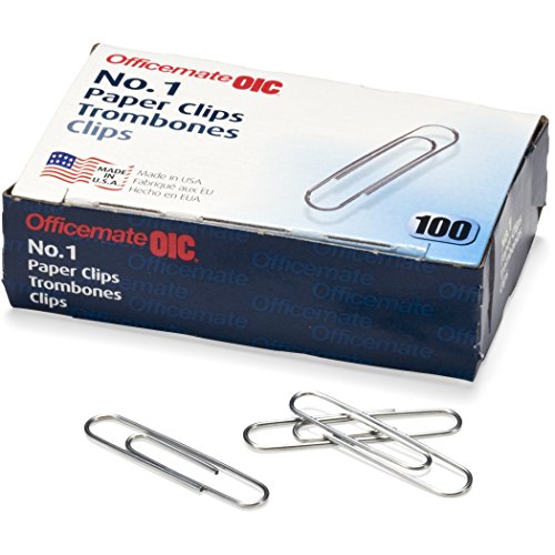 Product Cover Officemate No.1 Smooth Paper Clips, Pack of 10 Boxes of 100 Clips Each, 1000 Clips Total (99911)