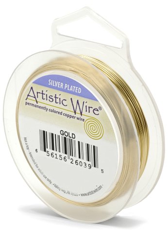 Product Cover Artistic Wire, 20 Gauge, Gold Color, 25 ft (7.6 m) Craft Wire
