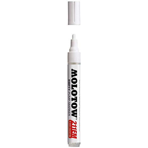 Product Cover MOLOTOW ONE4ALL Empty Marker, 4mm, Compatible with Most Paints and Inks (211.000), Clear
