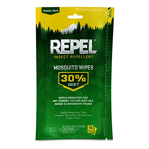 Product Cover Repel Insect Repellent Mosquito Wipes 30% DEET, 15-Count, 6-Count