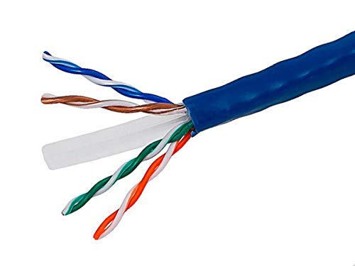 Product Cover Monoprice Cat6 Ethernet Bulk Cable - Network Internet Cord - Solid, 500Mhz, UTP, CMR, Riser Rated,  Pure Bare Copper Wire, 23AWG, 1000ft, Blue - 108103