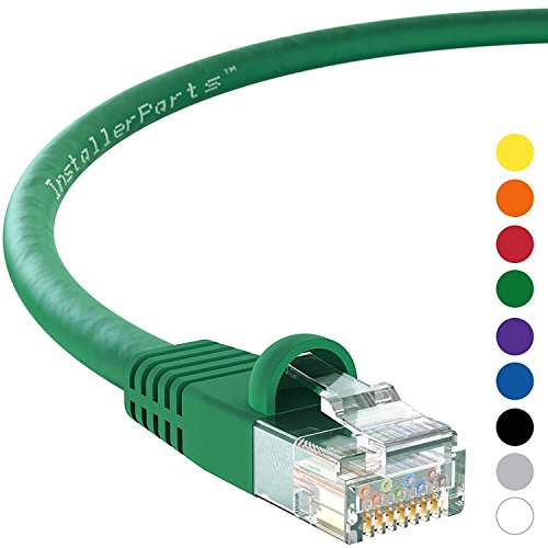 Product Cover InstallerParts Ethernet Cable CAT6 Cable UTP Booted 25 FT - Green - Professional Series - 10Gigabit/Sec Network/High Speed Internet Cable, 550MHZ