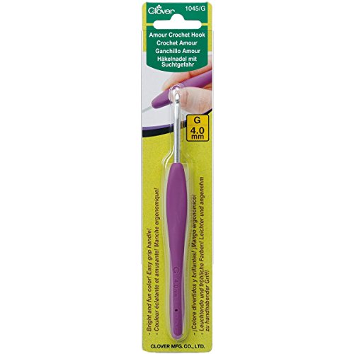 Product Cover CLOVER 1045/G Purple Amour Crochet Hook, Size G, 4.0mm