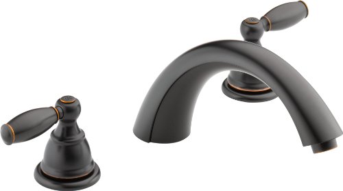 Product Cover Peerless Claymore 2-Handle Widespread Roman Tub Faucet Trim Kit, Oil-Rubbed Bronze PTT298696-OB (Valve Not Included)