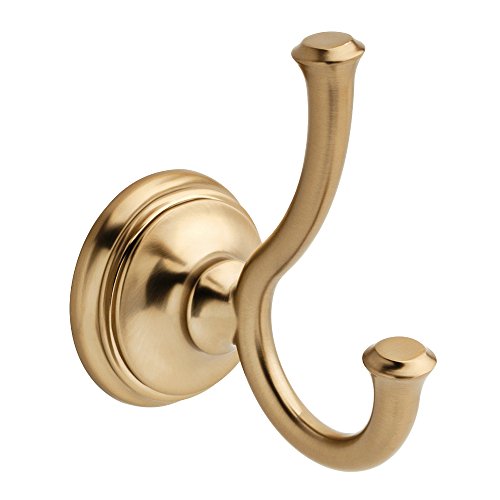 Product Cover Delta Faucet Bathroom Accessories 79735-CZ Cassidy Double Towel Hook, Champagne Bronze