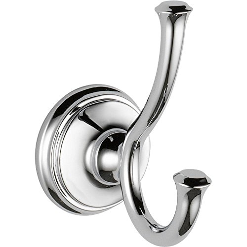Product Cover Delta Faucet Bathroom Accessories 79735 Cassidy Double Towel Hook, Polished Chrome