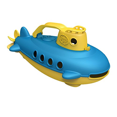 Product Cover Green Toys Submarine in Yellow & blue - BPA Free, Phthalate Free, Bath Toy with Spinning Rear Propeller. Safe Toys for Toddlers, Babies
