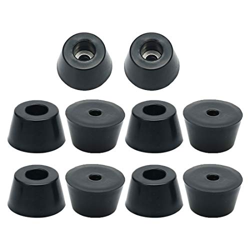 Product Cover uxcell 10 Pcs 19.5mm x 12mm Conical Recessed Rubber Feet Bumpers Pads Black