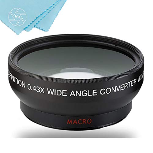 Product Cover 43mm 0.45x Wide Angle Lens with Macro for Canon Vixia HF R80, HF R82, HF R800, HF R70, HF R72, HF R700, HF R30, HF R32, HFM40, HFM41, HFM50, HFM52, HFM400, HFM500 Camcorder