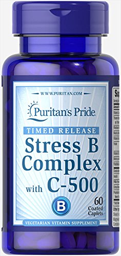 Product Cover Puritan's Pride Stress Vitamin B-Complex with Vitamin C-500 Timed Release-60 Caplets