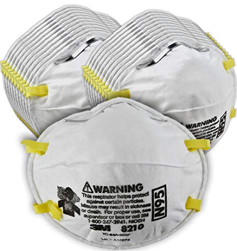 Product Cover 3M Particulate Respirator 8210, N95, Smoke, Dust, Grinding, Sanding, Sawing, Sweeping, 20/Pack