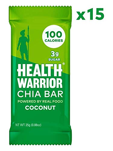 Product Cover HEALTH WARRIOR Chia Bars, Coconut, Gluten Free, Vegan, 25g bars, 15 Count