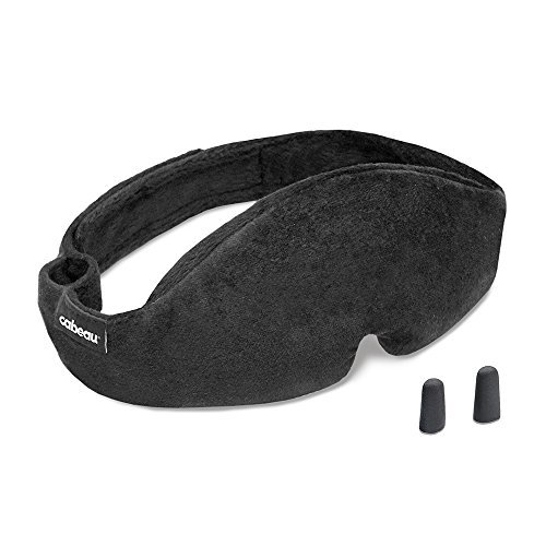 Product Cover Cabeau Midnight Magic Sleep Mask - Adjust Padded Nose Strip to Block or Blackout Light - for Home and Travel - Soft Plush Fabric - Eye Liners Keep Fabric Away from Eyelids - Memory Foam Earplugs