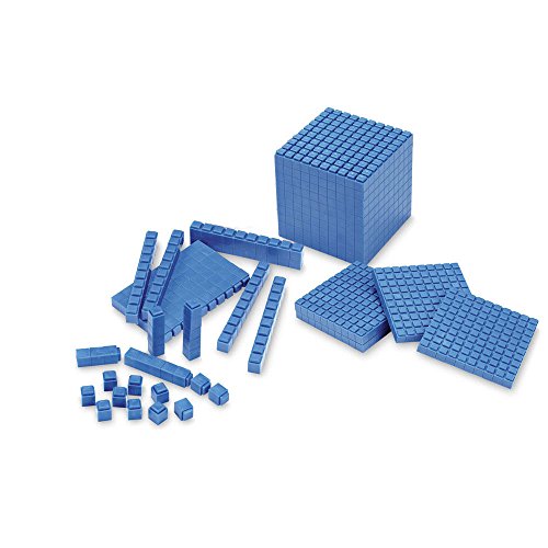 Product Cover hand2mind Blue Interlocking Base Ten Blocks, Math Manipulative Starter Kit (Set of 161)