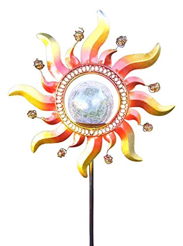 Product Cover Solar Powered Glass Crackle Stake Color Changing Light with New Shining Sun