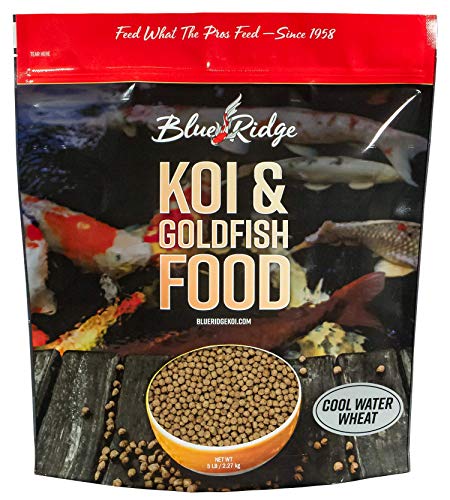 Product Cover Blue Ridge Fish Food Pellets [5lb], Koi and Goldfish Cool Water Wheat Formula, Floating 3/16