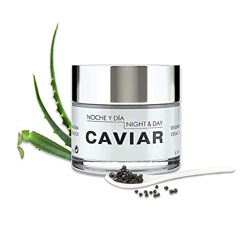Product Cover Noche Y Dia Caviar Face Cream - Sturgeon Caviar & Aloe Vera - Daily Anti-Aging Moisturizer To Reduce Appearance Of Fine Lines, Blemishes, Discoloration & Wrinkles & Collagen Booster - 2.4 fl oz